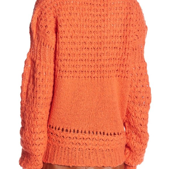 Free People Crashing Waves Orange Pullover XS - Picture 4 of 9